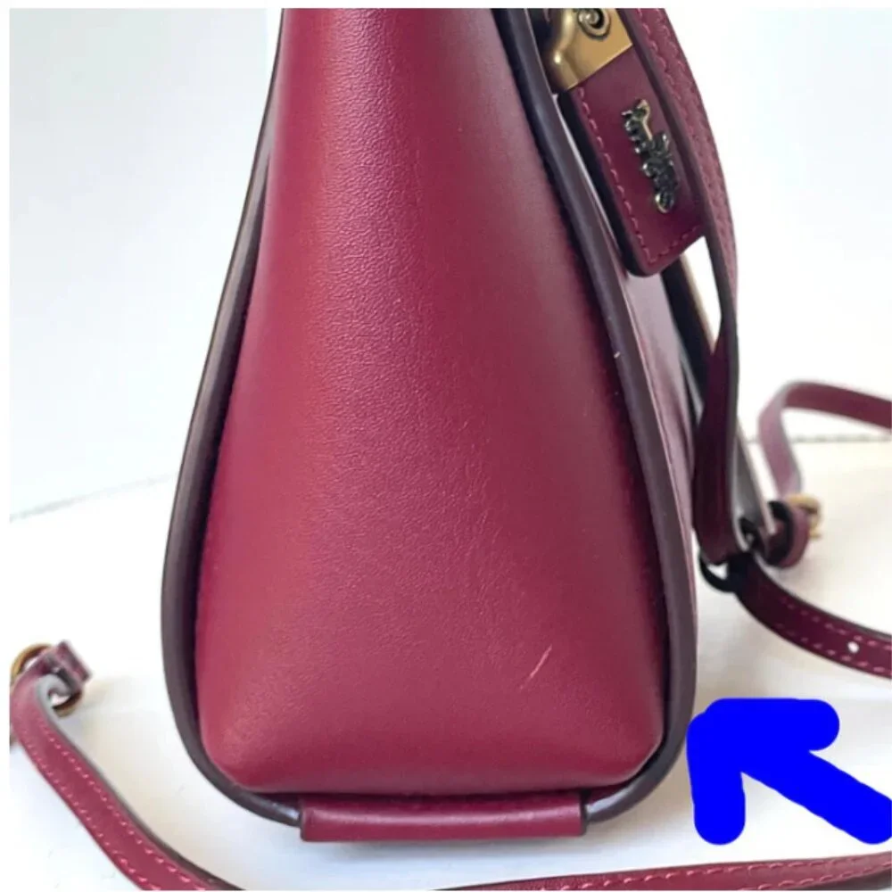 Coach 1941 Troupe Tote 16 Deep Red Leather Mini Crossbody Bag 79401